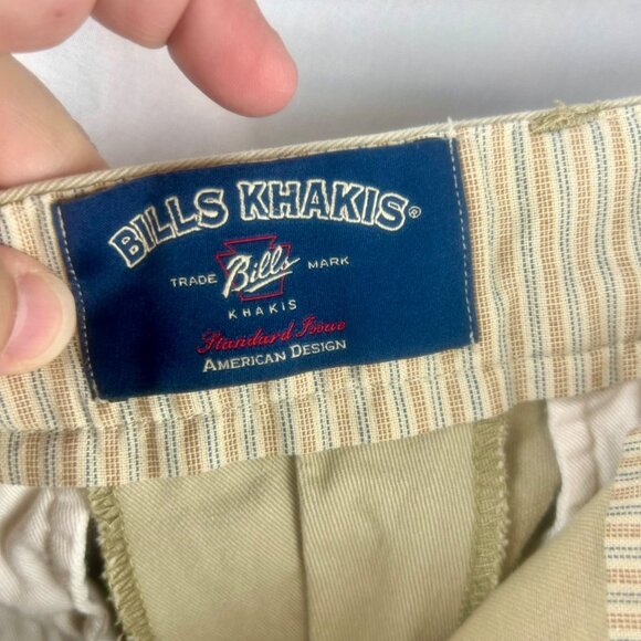 Bills Khakis Pants Men 33x32 Brown Tan Chino100% Cotton Flat Front Classic Work - Picture 8 of 9